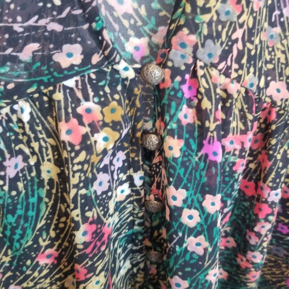 Anthropologie Akemi+Kin Womens XS Green Floral Val - Picture 6 of 9